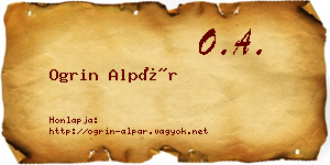 Ogrin Alpár névjegykártya